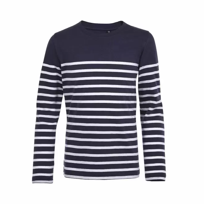 TEE-SHIRT PERSONNALISÉ RAYÉ ENFANT 'MATELOT' - marine/blanc