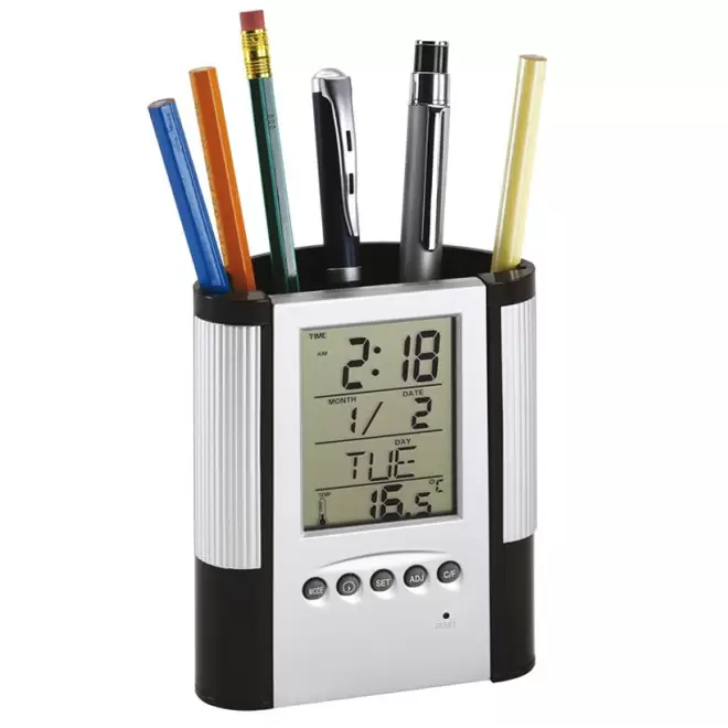 POT A CRAYONS PUBLICITAIRE MULTIFONCTIONS 'AUSTIN' - argenté