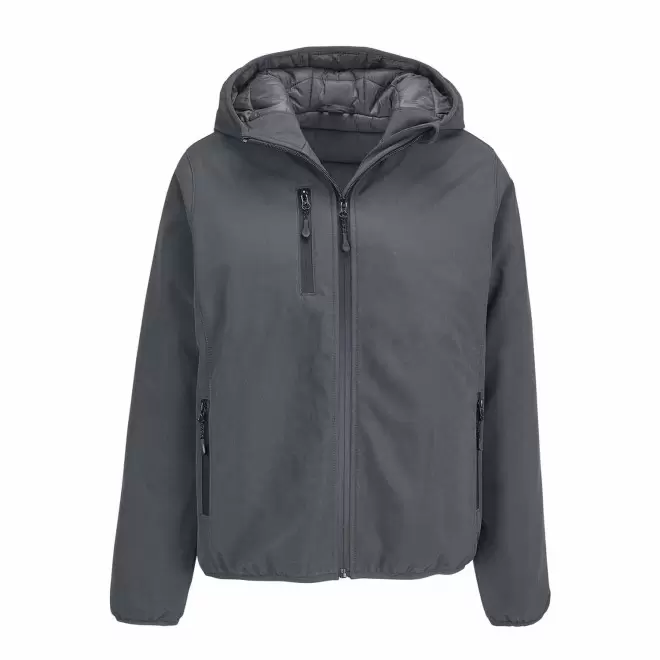 SOFTSHELL MATELASSEE FEMME PERSONNALISEE 'FALCON PADDED' - gris anthracite