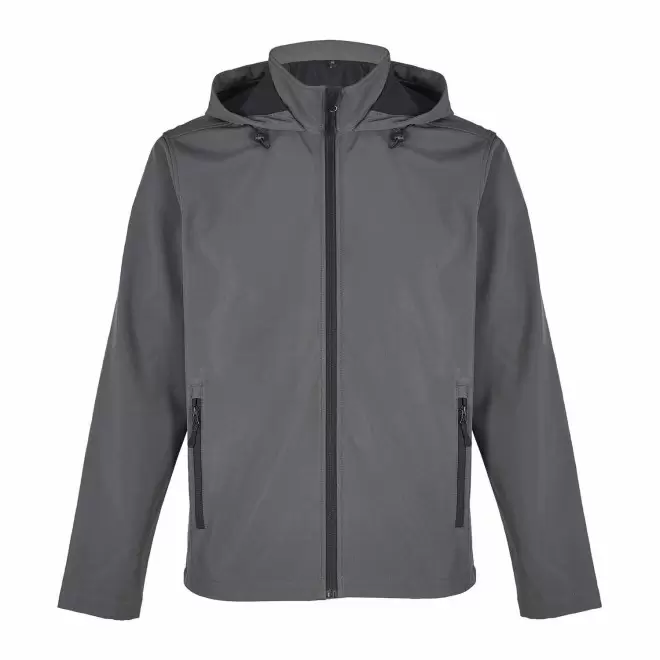 SOFTSHELL HOMME PERSONNALISEE 'RACE HOODED' - gris anthracite