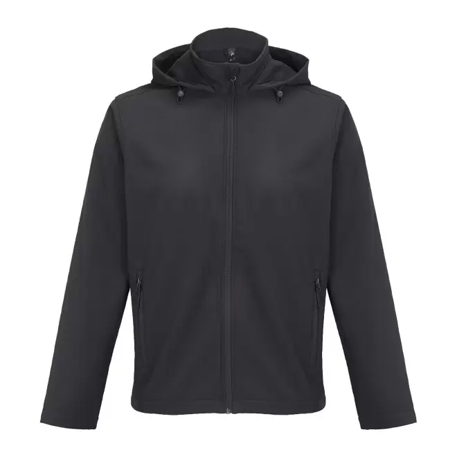 SOFTSHELL HOMME PERSONNALISEE 'RACE HOODED' - noir
