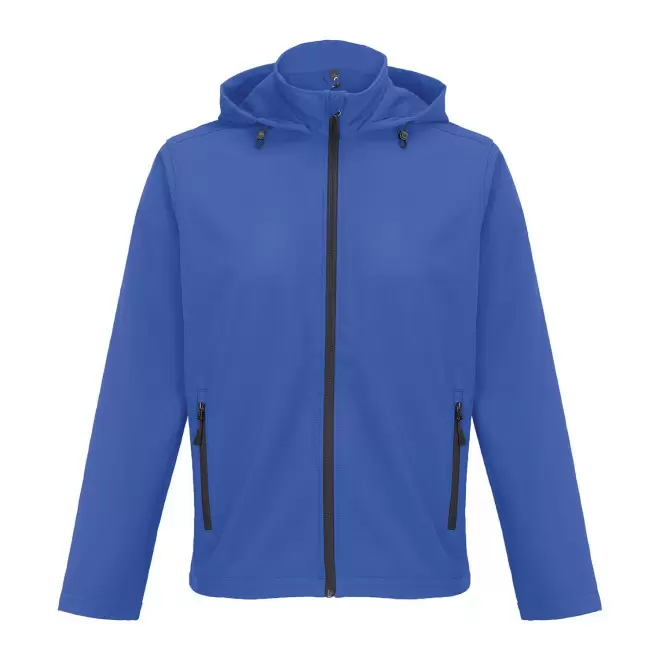 SOFTSHELL HOMME PERSONNALISEE 'RACE HOODED' - bleu royal