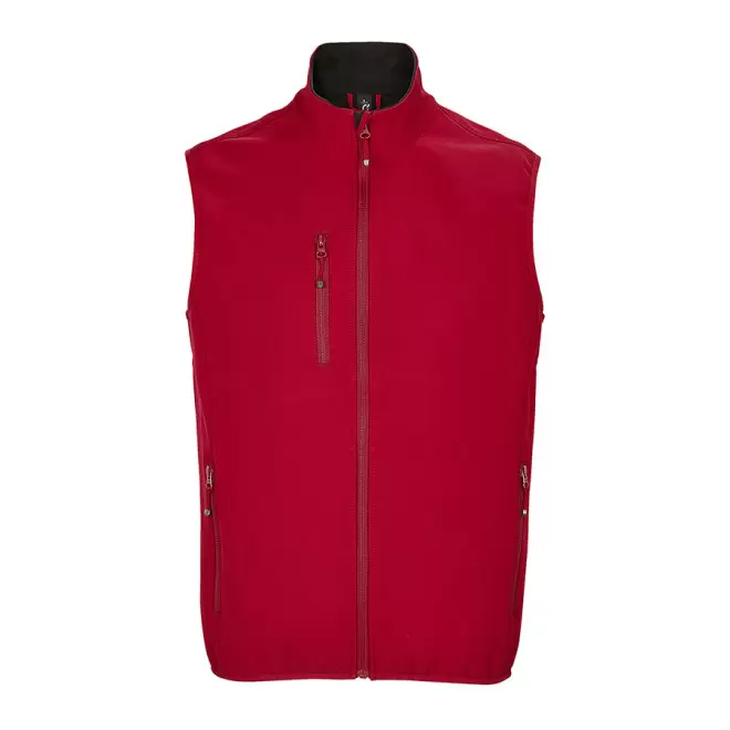 VESTE ZIPPÉE PERSONNALISÉE HOMME SOFTSHELL SANS MANCHES 'FALCON BW' - rouge