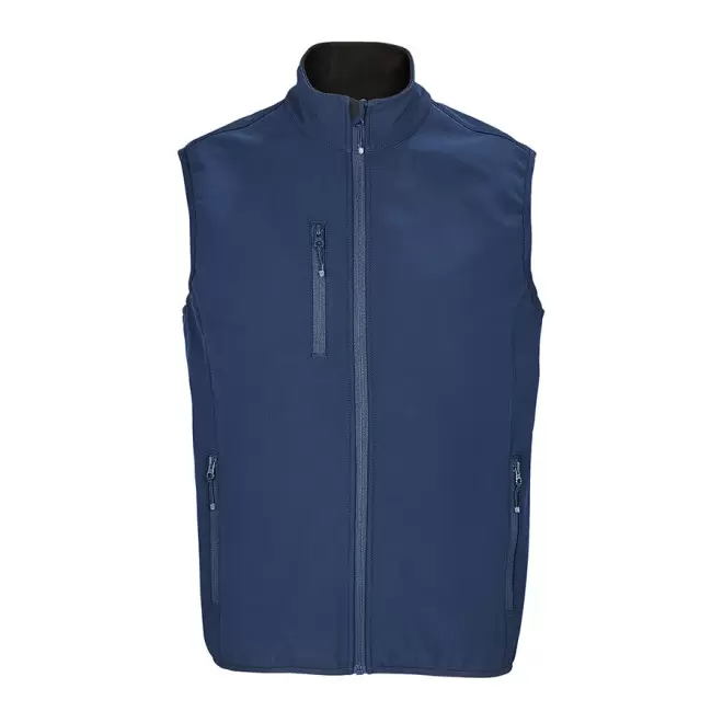 VESTE ZIPPÉE PERSONNALISÉE HOMME SOFTSHELL SANS MANCHES 'FALCON BW' - bleu abysse