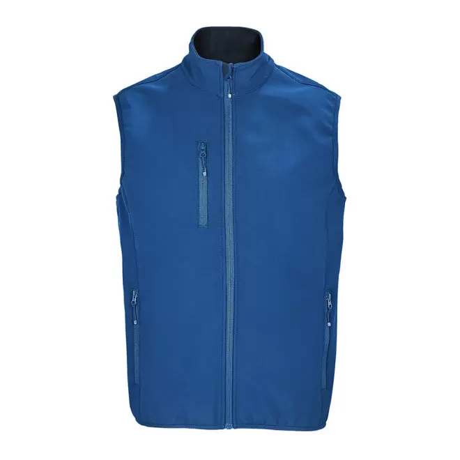 VESTE ZIPPÉE PERSONNALISÉE HOMME SOFTSHELL SANS MANCHES 'FALCON BW' - bleu royal