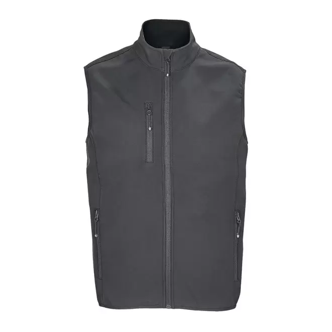 VESTE ZIPPÉE PERSONNALISÉE HOMME SOFTSHELL SANS MANCHES 'FALCON BW' - anthracite