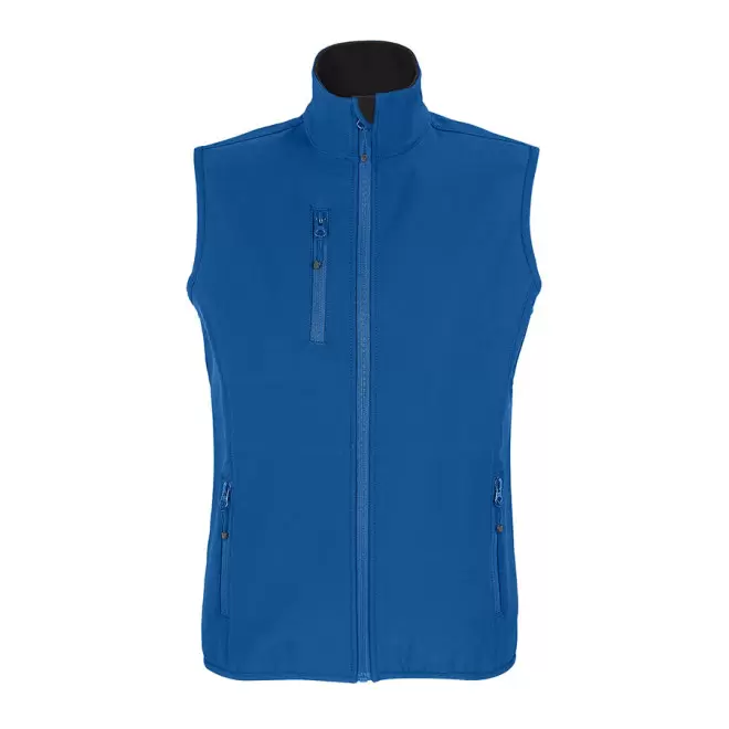 VESTE ZIPPÉE PERSONNALISÉE FEMME SOFTSHELL SANS MANCHES 'FALCON BW' - bleu royal