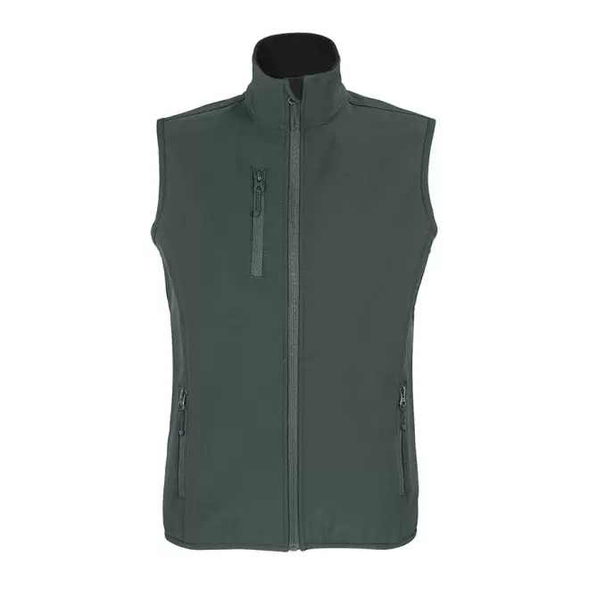 VESTE ZIPPÉE PERSONNALISÉE FEMME SOFTSHELL SANS MANCHES 'FALCON BW' - vert forêt