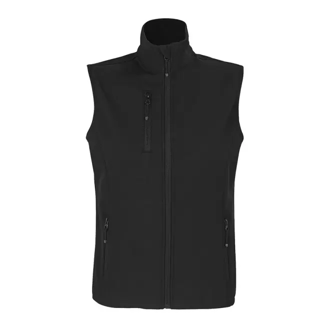 VESTE ZIPPÉE PERSONNALISÉE FEMME SOFTSHELL SANS MANCHES 'FALCON BW' - noir