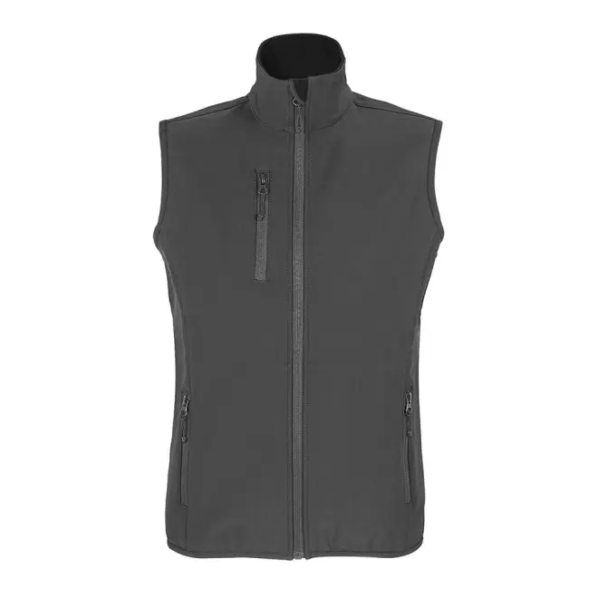 VESTE ZIPPÉE PERSONNALISÉE FEMME SOFTSHELL SANS MANCHES 'FALCON BW' - anthracite