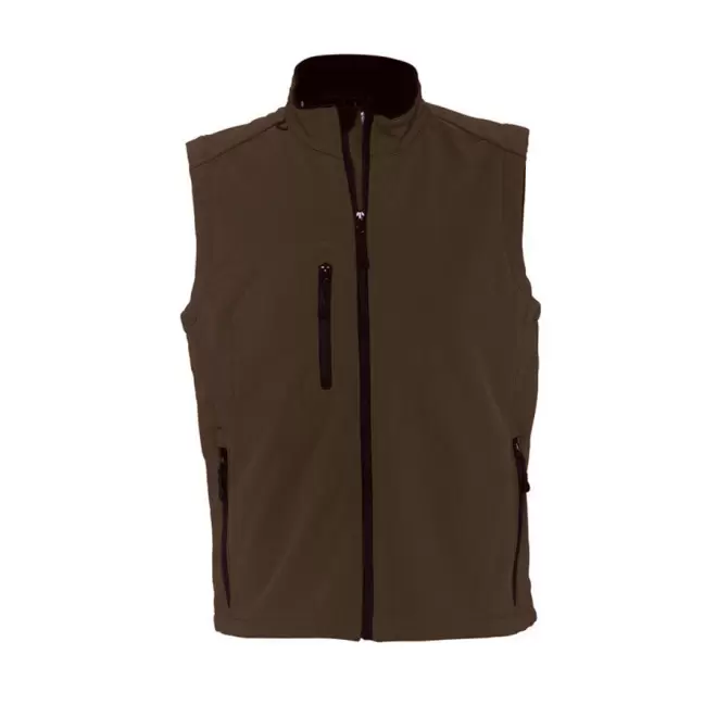 VESTE SANS MANCHES SOFTSHELL HOMME 'RALLYE' 340 GR/M² - chocolat