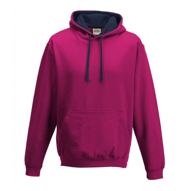 SWEAT-SHIRT A CAPUCHE MIXTE PERSONNALISÉ 'VARSITO' - hot pink/navy