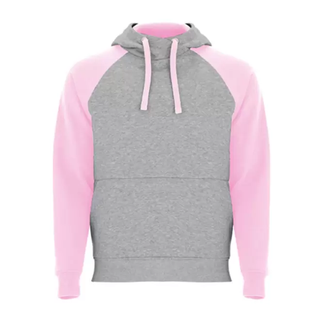SWEAT-SHIRT A CAPUCHE PERSONNALISÉ 'RAPHAEL DUO' - gris/rose