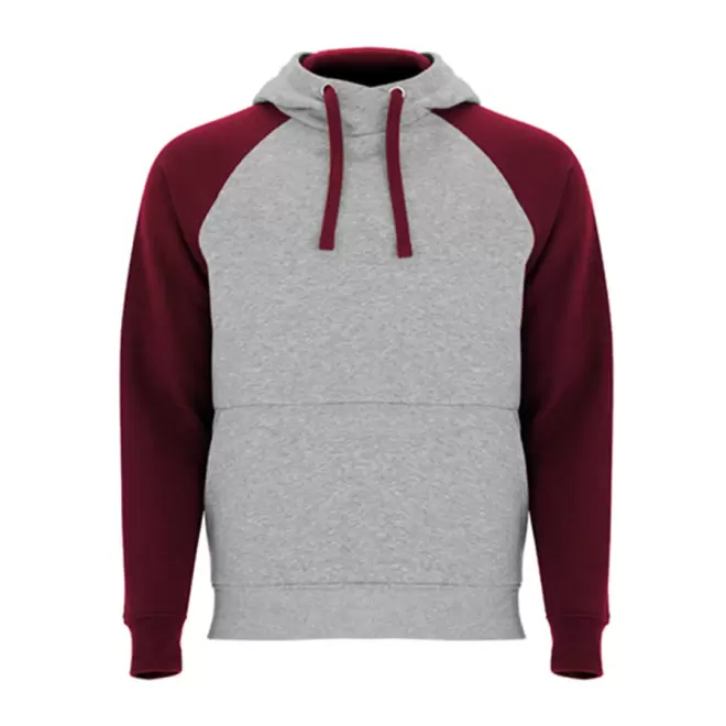 SWEAT-SHIRT A CAPUCHE PERSONNALISÉ 'RAPHAEL DUO' - gris/bordeaux