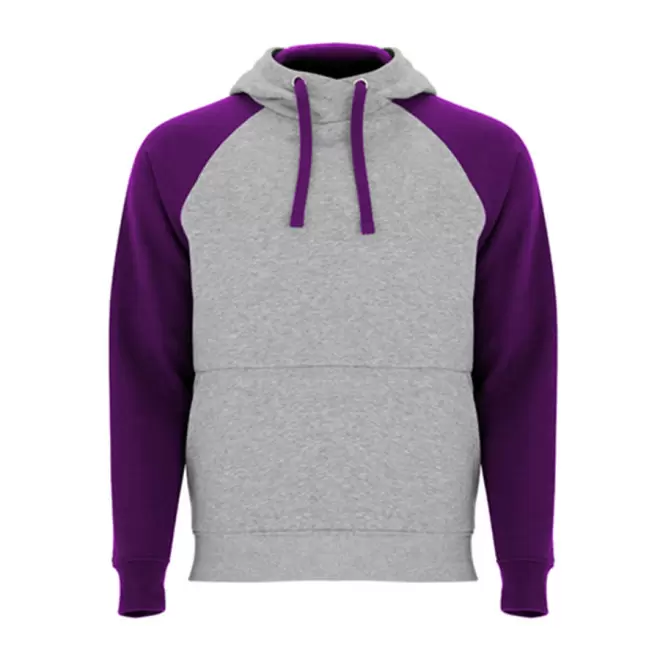 SWEAT-SHIRT A CAPUCHE PERSONNALISÉ 'RAPHAEL DUO' - gris/violet
