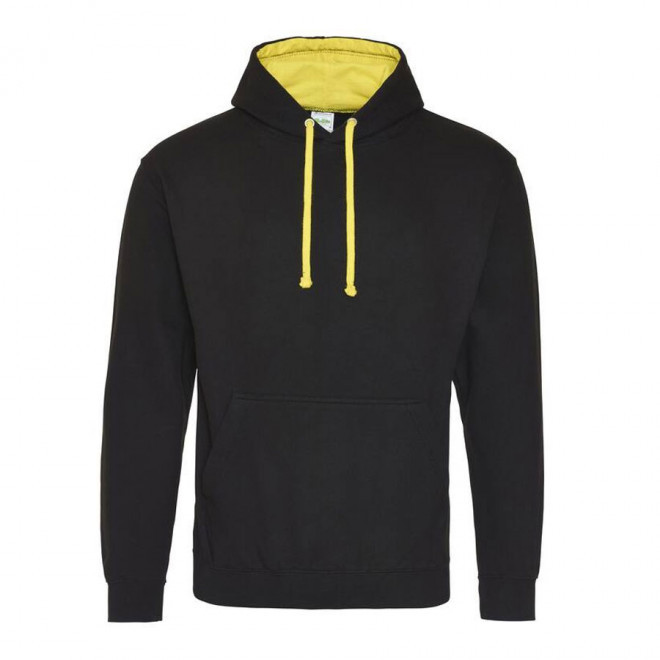 SWEAT-SHIRT A CAPUCHE MIXTE PERSONNALISÉ 'VARSITO' - noir/jaune