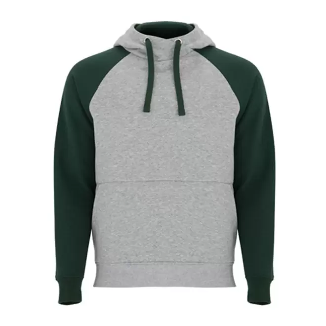 SWEAT-SHIRT A CAPUCHE PERSONNALISÉ 'RAPHAEL DUO' - gris/vert
