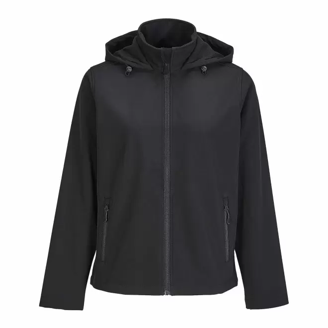 SOFTSHELL FEMME PERSONNALISEE 'RACE HOODED' - noir