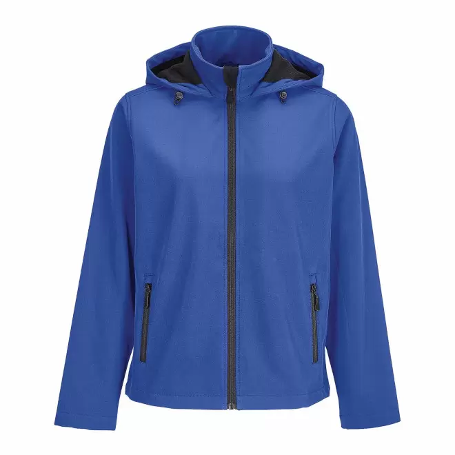 SOFTSHELL FEMME PERSONNALISEE 'RACE HOODED' - bleu royal