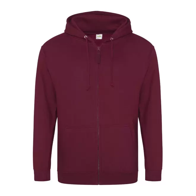 SWEAT ZIPPÉ PERSONNALISÉ À CAPUCHE HOMME 'CLUN' - bordeaux