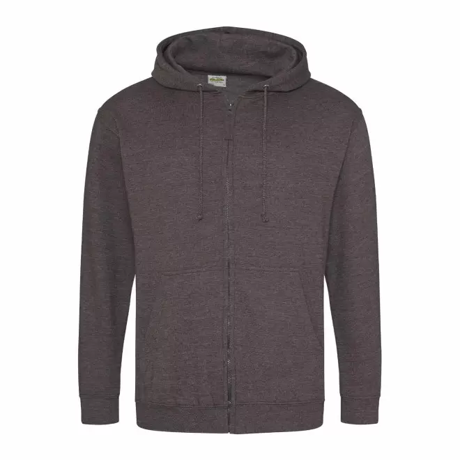 SWEAT ZIPPÉ PERSONNALISÉ À CAPUCHE HOMME 'CLUN' - charcoal