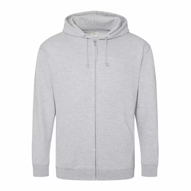 SWEAT ZIPPÉ PERSONNALISÉ À CAPUCHE HOMME 'CLUN' - gris chiné