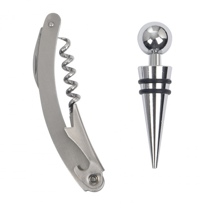 SET À VIN PERSONNALISÉ 2 ACCESSOIRES 'FONTAINEBLEAU' - métal