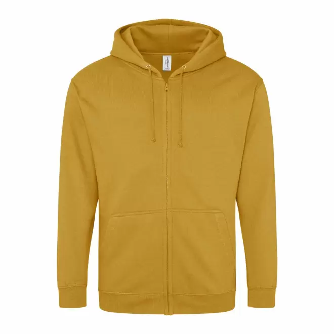 SWEAT ZIPPÉ PERSONNALISÉ À CAPUCHE HOMME 'CLUN' - mustard