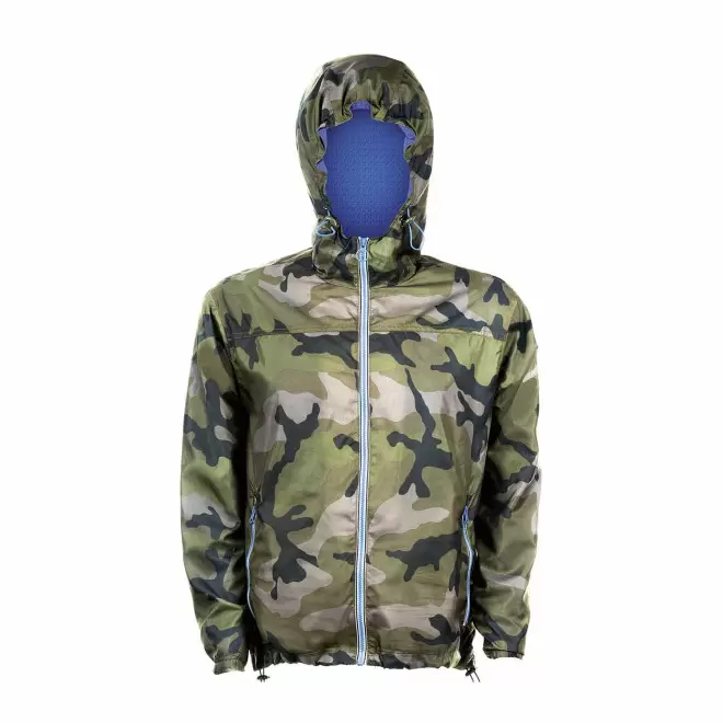 VESTE COUPE VENT PERSONNALISEE 'SKATE' - camo / bleu royal