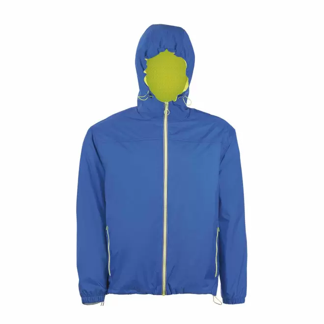 VESTE COUPE VENT PERSONNALISEE 'SKATE' - bleu royal / jaune fluo