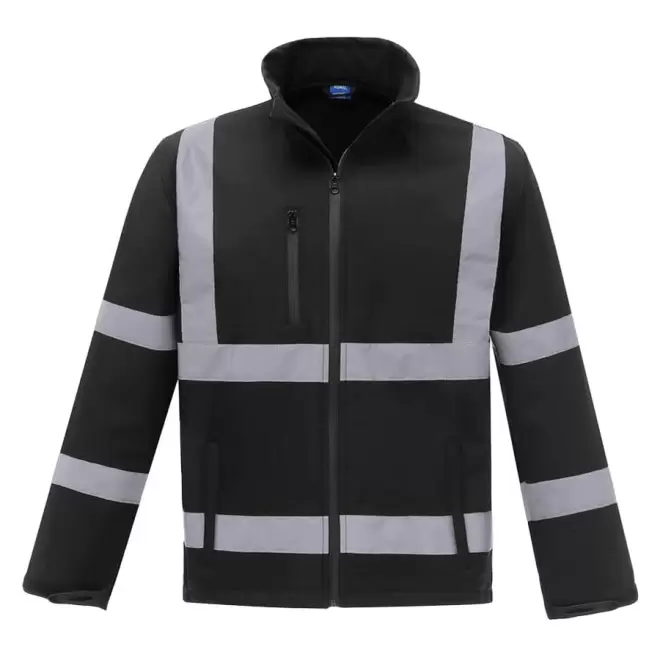 VESTE PERSONNALISABLE SOFTSHELL HAUTE VISIBLITÉ YOKO® 'MARK' - black