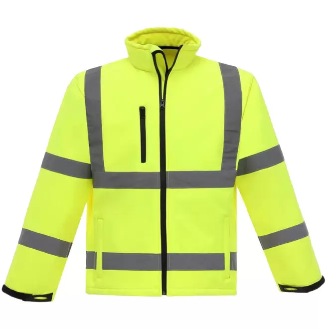 VESTE PERSONNALISABLE SOFTSHELL HAUTE VISIBLITÉ YOKO® 'MARK' - yellow