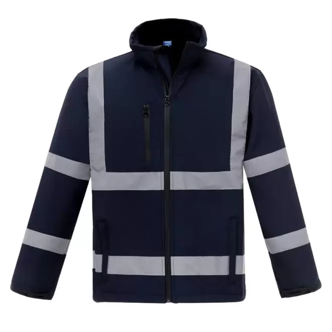 VESTE PERSONNALISABLE SOFTSHELL HAUTE VISIBLITÉ YOKO® 'MARK' - navy