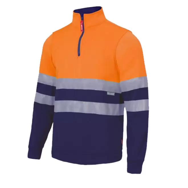 SWEAT-SHIRT PERSONNALISABLE HAUTE VISIBILITÉ VELILLA® 'VIPY' - orange/navy