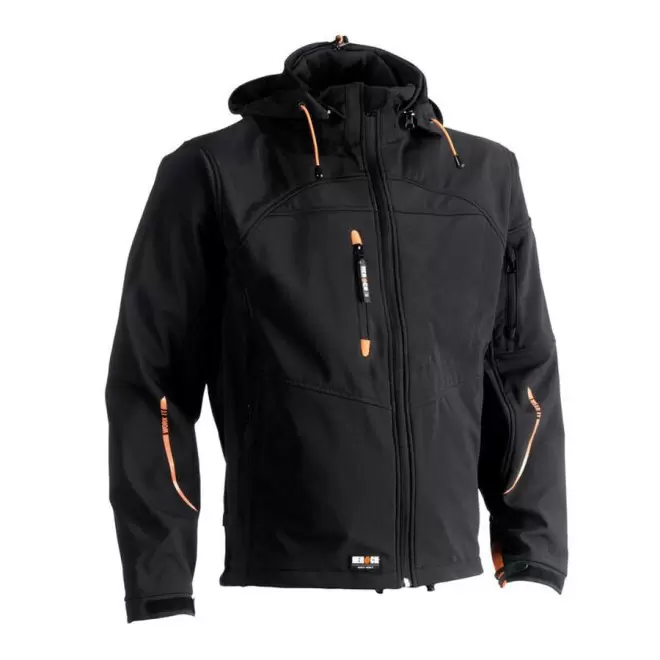 VESTE PERSONNALISABLE SOFTSHELL À CAPUCHE HEROCK® 'SEAN' - black