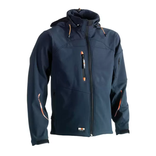 VESTE PERSONNALISABLE SOFTSHELL À CAPUCHE HEROCK® 'SEAN' - navy
