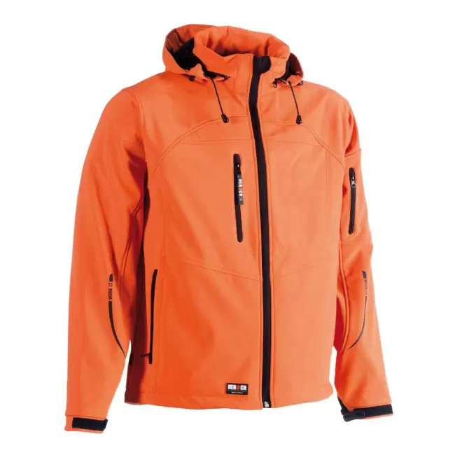 VESTE PERSONNALISABLE SOFTSHELL À CAPUCHE HEROCK® 'SEAN' - orange