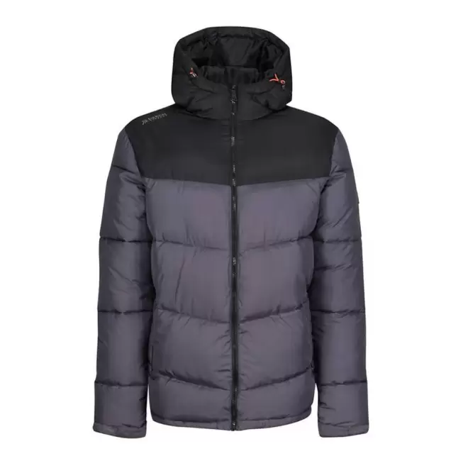 DOUDOUNE PERSONNALISÉE AVEC CAPUCHE HEROCK® 'LOGAN' - iron/black