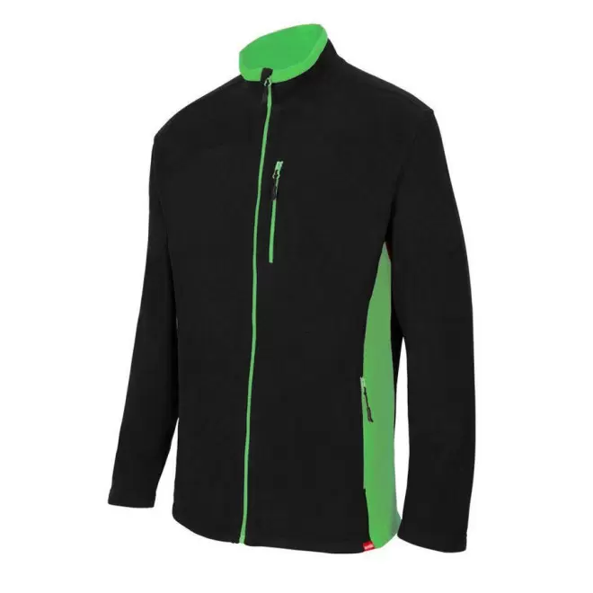 VESTE POLAIRE BICOLORE PERSONNALISABLE 'ALLAN' - black/lime