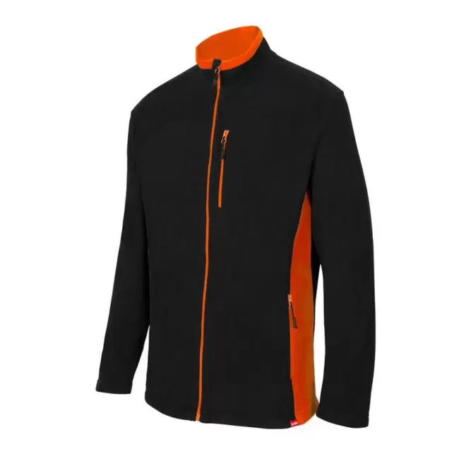 VESTE POLAIRE BICOLORE PERSONNALISABLE 'ALLAN' - black/orange
