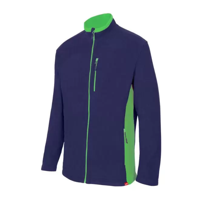 VESTE POLAIRE BICOLORE PERSONNALISABLE 'ALLAN' - navy/lime