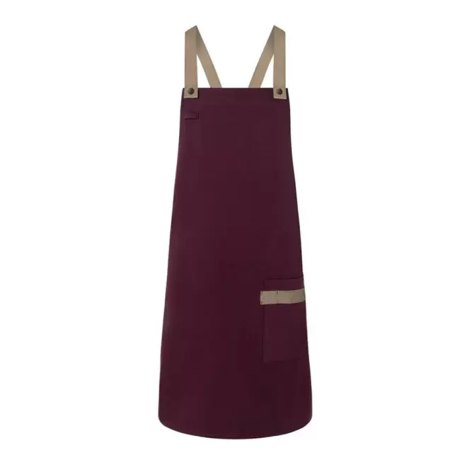 TABLIER PERSONNALISÉ STYLE URBAN KARLOWSKY® 'PREPY' - aubergine
