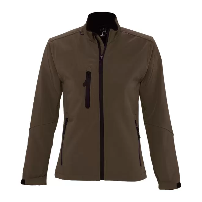 VESTE PUBLICITAIRE ZIPPÉE SOFTSHELL FEMME 'RELAX' 340 GR/M² - chocolat