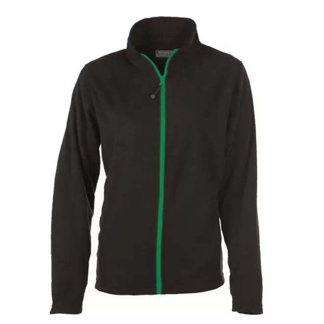VESTE POLAIRE PERSONNALISABLE ZIPPEE FEMME 'BEAR' 300 GR/M² - noir/vert