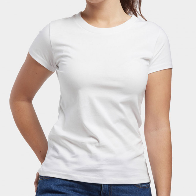 TEE-SHIRT PERSONNALISÉ BLANC FEMME BIO 180 GR/M² LES FILOSOPHES® 'DESCARTES' - blanc