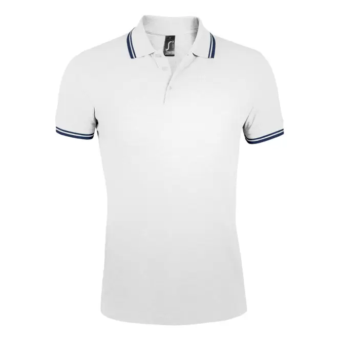 POLO BICOLORE PERSONNALISABLE HOMME 'PASADENA' 200 GR/M² - blanc/marine