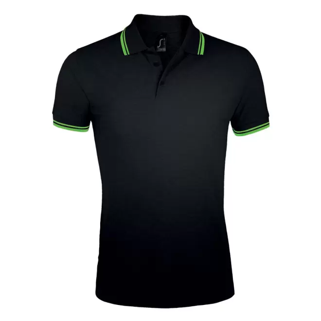 POLO BICOLORE PERSONNALISABLE HOMME 'PASADENA' 200 GR/M² - noir/lime