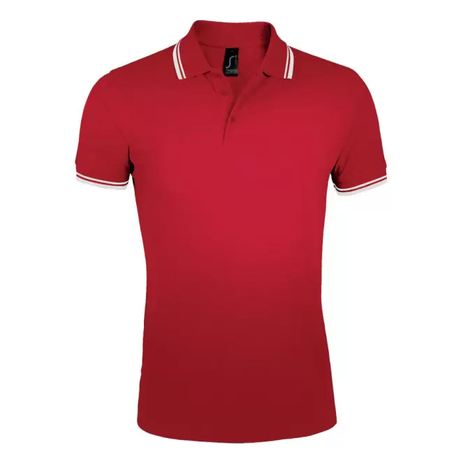 POLO BICOLORE PERSONNALISABLE HOMME 'PASADENA' 200 GR/M² - rouge/blanc