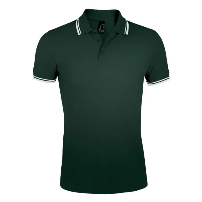 POLO BICOLORE PERSONNALISABLE HOMME 'PASADENA' 200 GR/M² - vert forêt/blanc