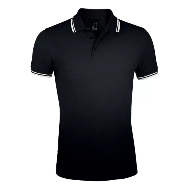 POLO BICOLORE PERSONNALISABLE HOMME 'PASADENA' 200 GR/M² - noir/blanc